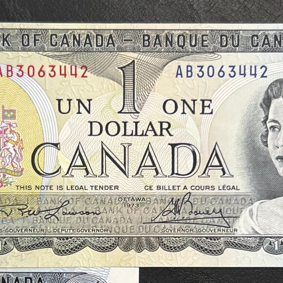 Great Set of Sequential Serial Number Uncirculated Canada 5 x 1973 $1 bills! - Picture 6 of 16